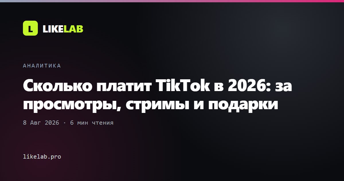 Сколько платит TikTok в 2026: за просмотры, стримы и подарки