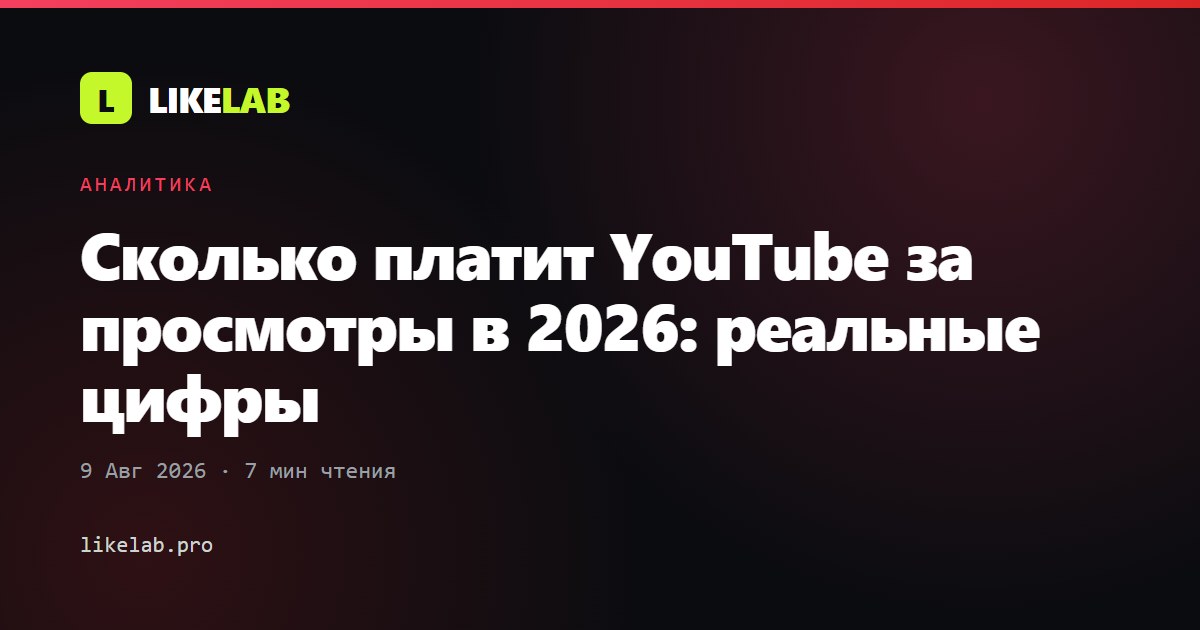 Сколько платит YouTube за просмотры в 2026: реальные цифры